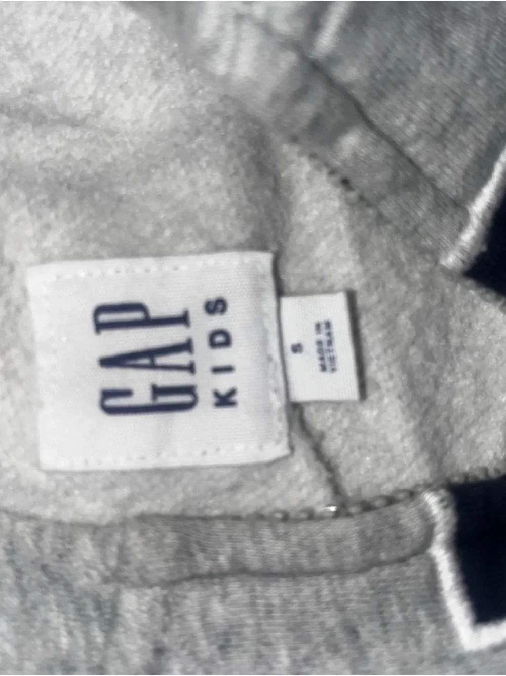 GAP Light Gray Kids Zip-Up Hoodie with Navy Logo